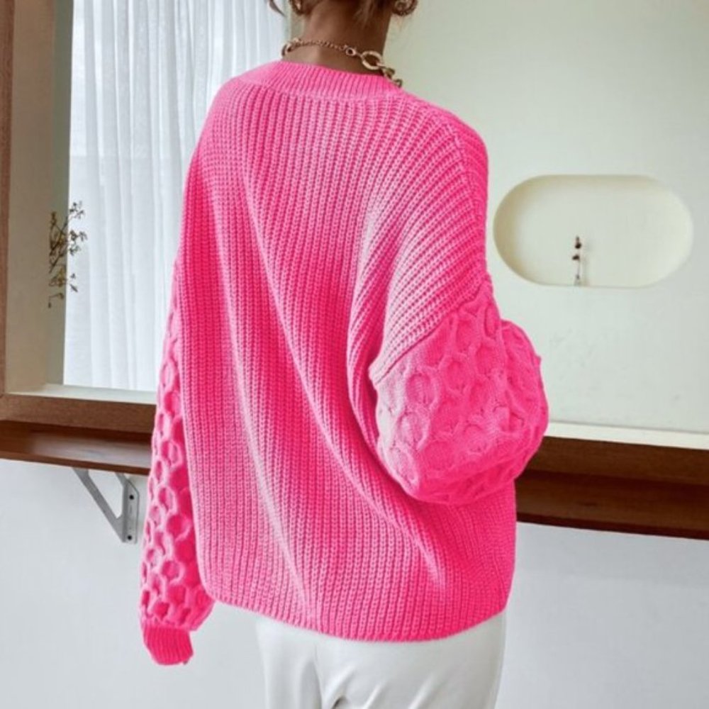 Hot Pink Sweater Top - Picture 6 of 7